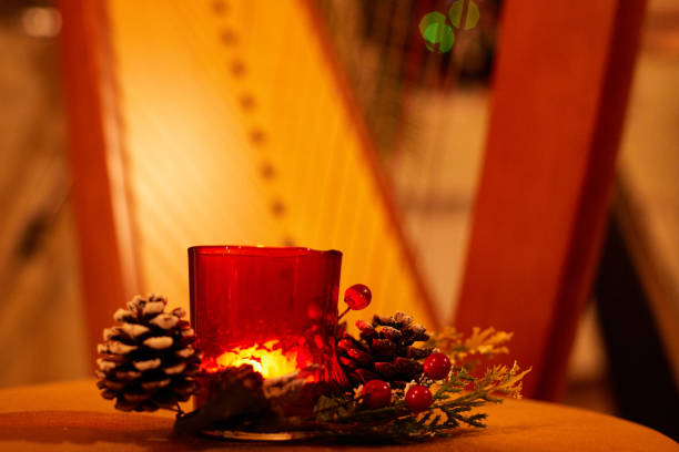 Christmas Candle and Harp